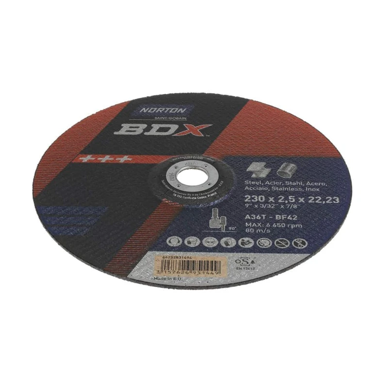 Norton Aluminium Oxide Abrasive Disc Cutting Disc 230 mm Coarse Grade P36 Grit 66252831494