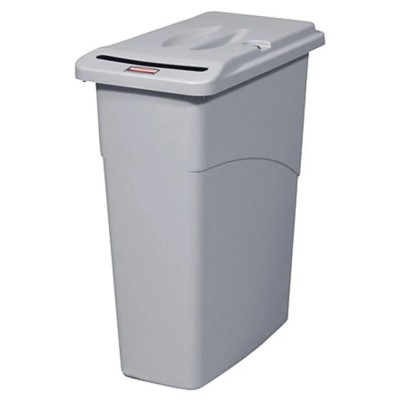 Rubbermaid Commercial Products Slim Jim Waste Bin 87L Grey Polyethylene with Lid FG9W1500LGRAY