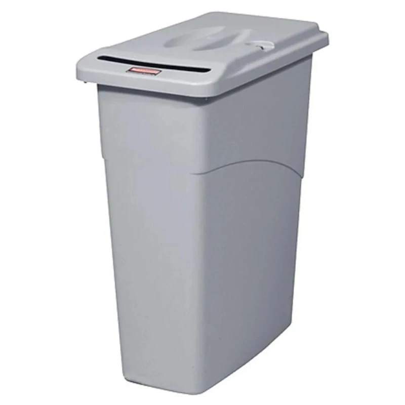 Rubbermaid Commercial Products Slim Jim Waste Bin 87L Grey Polyethylene with Lid FG9W1500LGRAY
