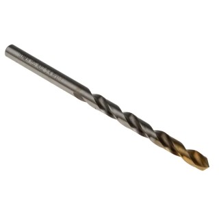 Dormer High Speed Steel Titanium Nitride Coated Jobber Drill Bits 5 Pcs, 93mm Overall Length, 5.4mm Shank A0025.4