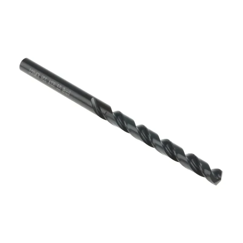 Dormer HSS High-Speed Steel Jobber Drill Bit, 5.5mm Shank, 93mm Overall Length, 135° Point Angle, 10 Pieces A1085.5