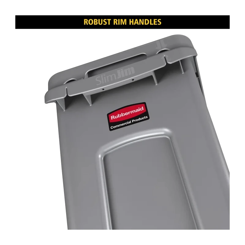 Rubbermaid Commercial Products Polyethylene Slim Jim Waste Bin 87L Grey FG354060GRAY