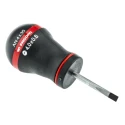 Facom Stubby Screwdriver with 35 mm Silicon Chrome Manganese Steel Blade, 91 mm Overall Length, Insulated, Ball Handle AT4X35