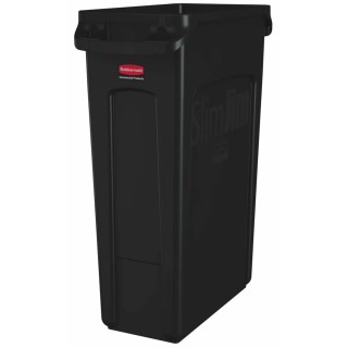 Rubbermaid Commercial Products Slim Jim Polyethylene Waste Bin 87L Black FG354060BLA