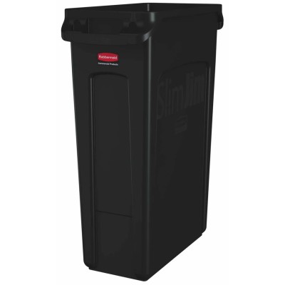 Rubbermaid Commercial Products Slim Jim Polyethylene Waste Bin 87L Black FG354060BLA