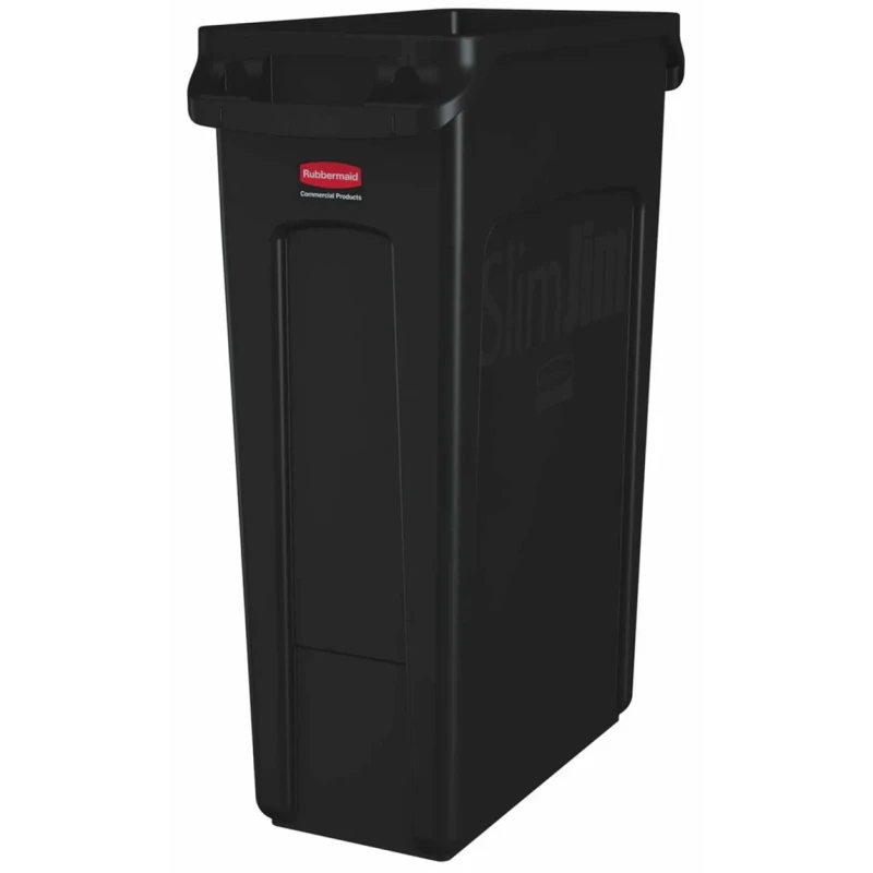 Rubbermaid Commercial Products Slim Jim Polyethylene Waste Bin 87L Black FG354060BLA