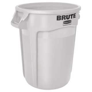 Rubbermaid Commercial Products White Polyethylene Waste Bin 121L Capacity FG263200WHT