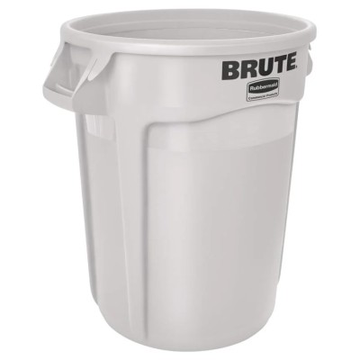 Rubbermaid Commercial Products White Polyethylene Waste Bin 121L Capacity FG263200WHT