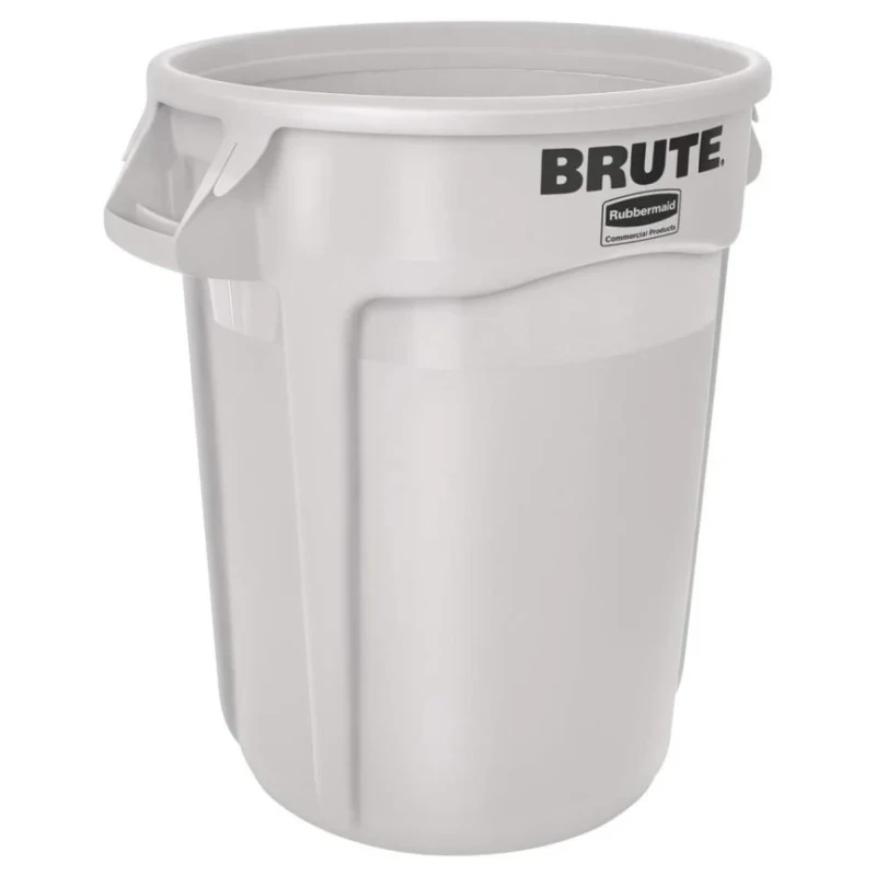 Rubbermaid Commercial Products White Polyethylene Waste Bin 121L Capacity FG263200WHT