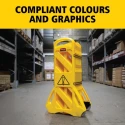 Rubbermaid Commercial Products Yellow Polyethylene Folding Safety Barrier, 1m Height, 4m Length FG9S1100YEL