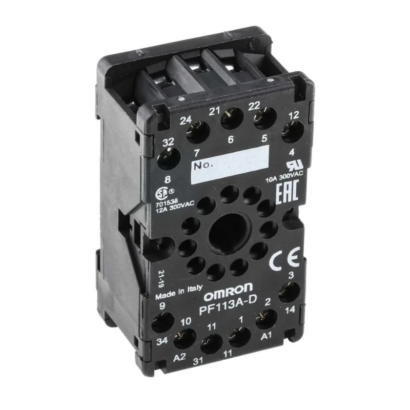 Omron MKS 11 Way 300V AC DIN Rail Relay Socket for Use with MKS Series PF113A-D