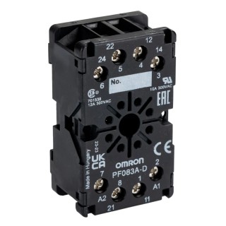 Omron MKS 8 Way 250V AC DIN Rail Relay Socket with Screw Terminal, 10A Current Rating PF083A-D