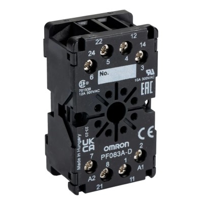 Omron MKS 8 Way 250V AC DIN Rail Relay Socket with Screw Terminal, 10A Current Rating PF083A-D