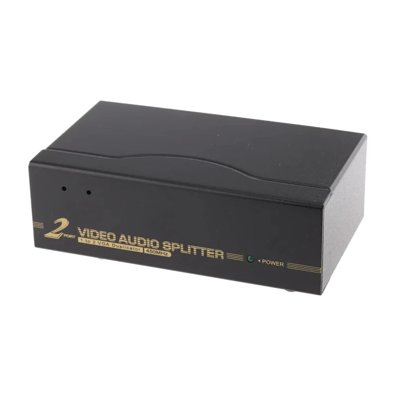 NewLink 2 Port 1 Input 2 Output VGA Splitter with 3.5 mm Stereo Audio Support nlkvs-552aud