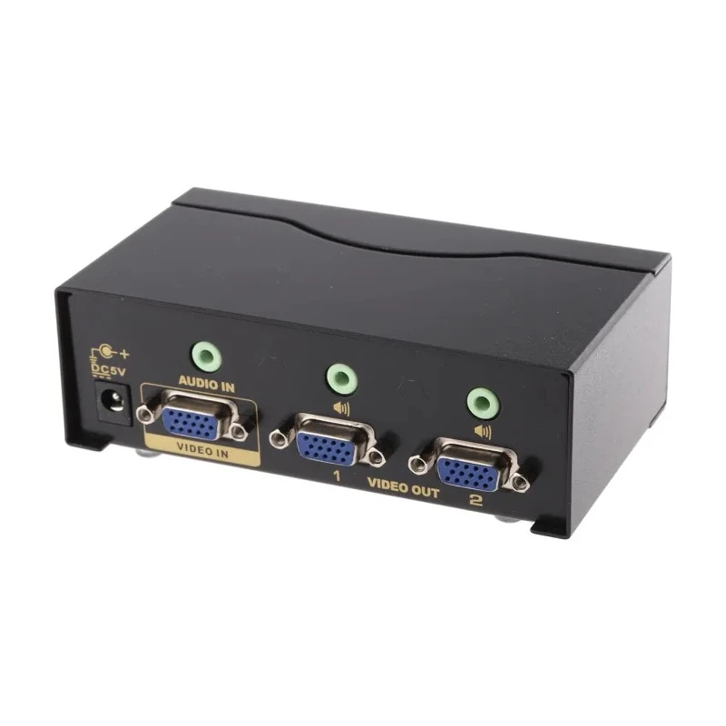 NewLink 2 Port 1 Input 2 Output VGA Splitter with 3.5 mm Stereo Audio Support nlkvs-552aud