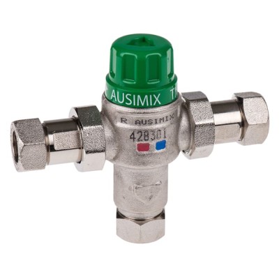 Reliance Water Controls Nickel Plated Brass Thermostatic Mixing Valve 15 mm, 16 bar, Max Temp 85°C HEAT110750