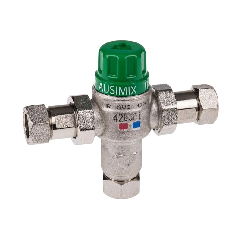 Reliance Water Controls Nickel Plated Brass Thermostatic Mixing Valve 15 mm, 16 bar, Max Temp 85°C HEAT110750