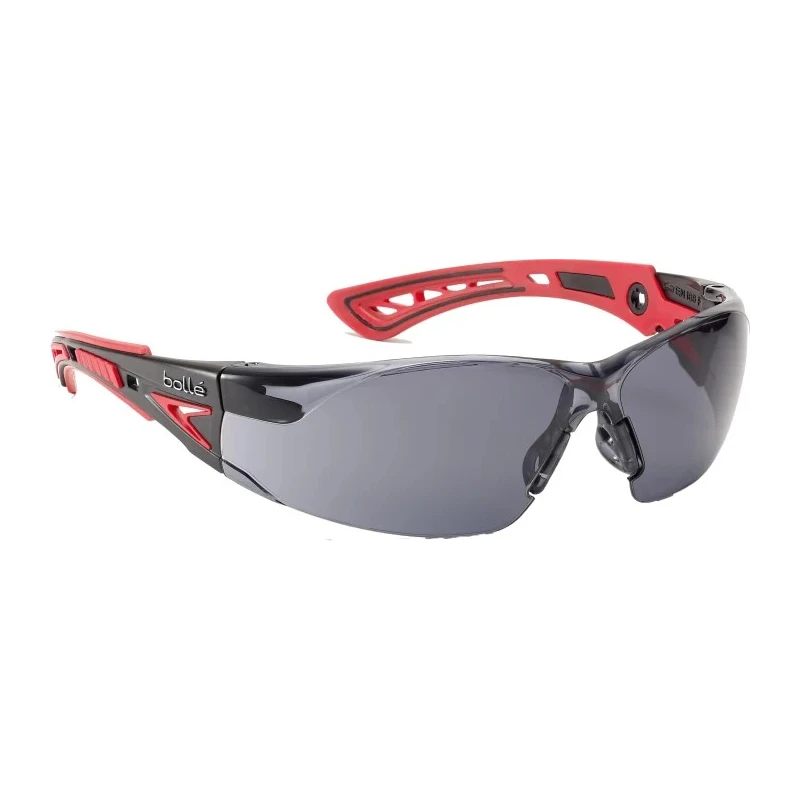 Bolle Safety RUSH+ Safety Glasses Smoked Lens Anti-Scratch Anti-Fog Coating Polycarbonate Frame RUSHPPSF