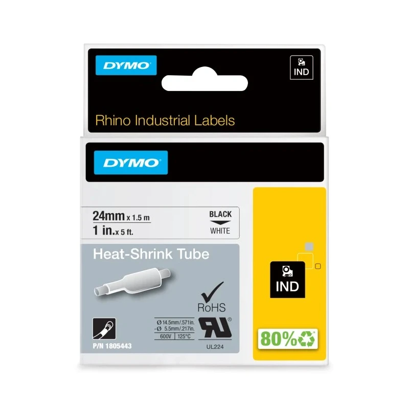 Dymo Heat Shrink Tubing 3:1 Ratio, DYMO Industrial Series 1805443