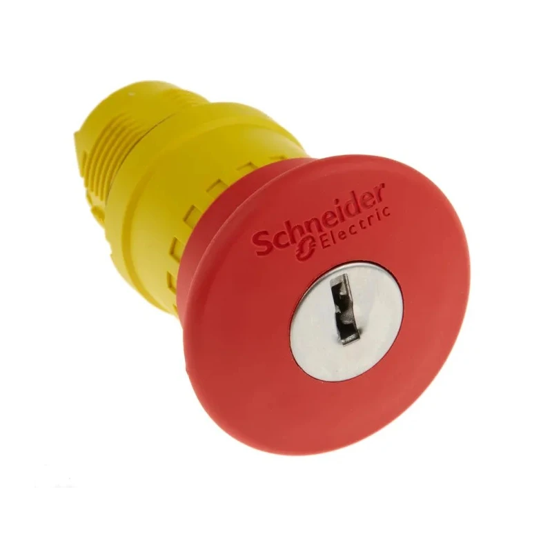 Schneider Electric Harmony Series Key Release Emergency Stop Push Button Panel Mount 22mm Cutout 1 NC 600V AC XB5AS9442