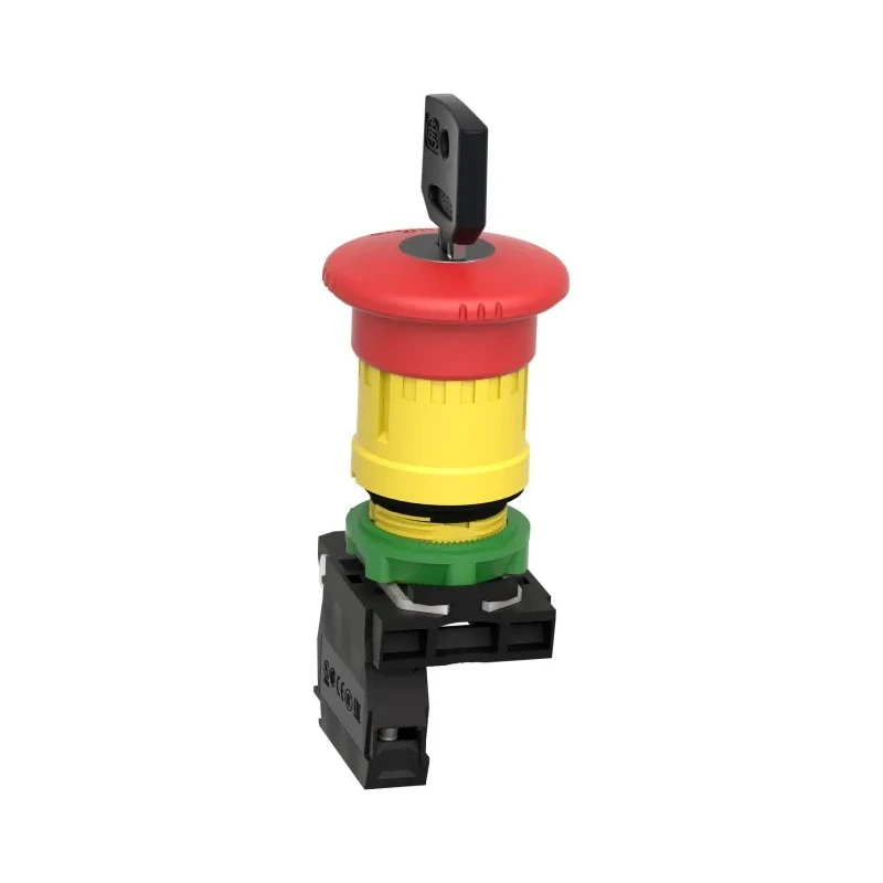 Schneider Electric Harmony Series Key Release Emergency Stop Push Button Panel Mount 22mm Cutout 1 NC 600V AC XB5AS9442