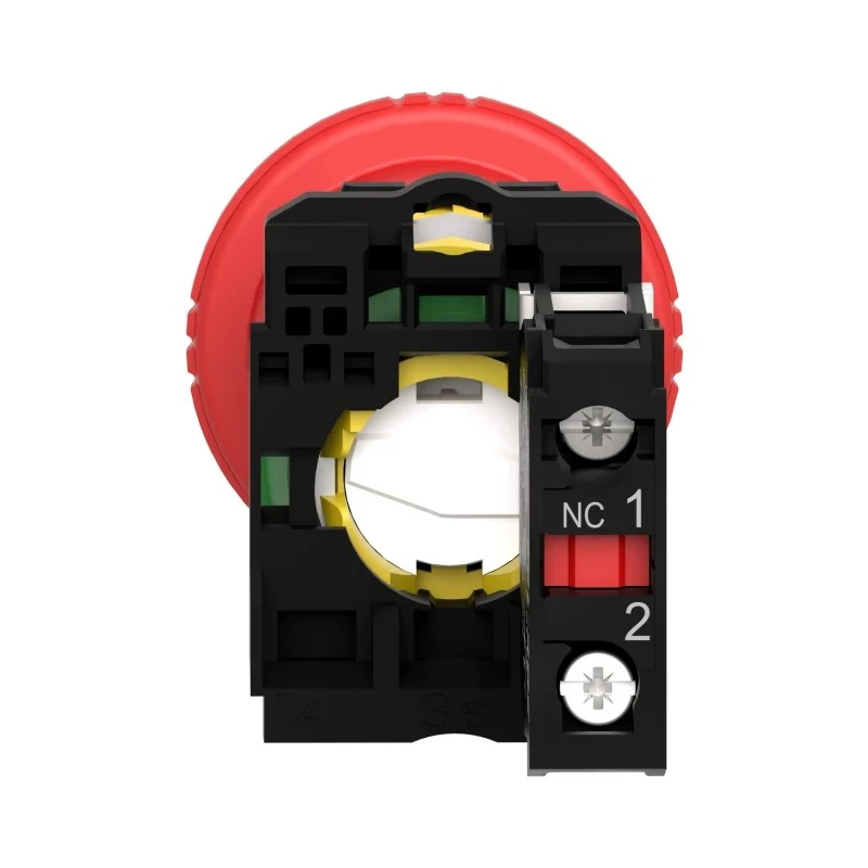 Schneider Electric Harmony Series Key Release Emergency Stop Push Button Panel Mount 22mm Cutout 1 NC 600V AC XB5AS9442
