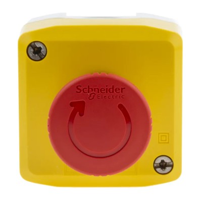 Schneider Electric Harmony Series Twist Release Emergency Stop Push Button Surface Mount 40mm Cutout 1 NC Contact XALK178