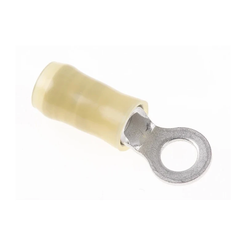 TE Connectivity PIDG Insulated Ring Terminal M5 Stud Size, 12 AWG to 10 AWG Wire Size, Nylon Insulation, Yellow 32883