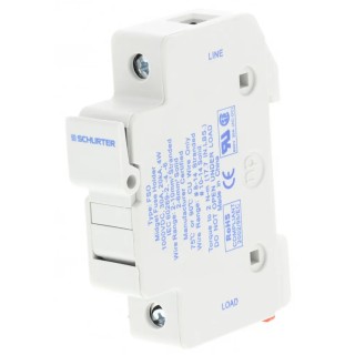 Schurter 30A Rail Mount Fuse Holder for 10.3 x 38 mm, 1P-Pole, 1kV 0091.0001