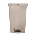 Rubbermaid Commercial Products Slim Jim 68L Beige Pedal Polyethylene Waste Bin 1883460