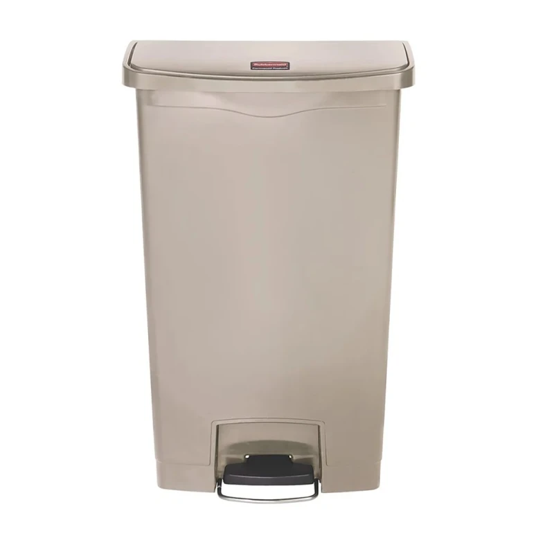 Rubbermaid Commercial Products Slim Jim 68L Beige Pedal Polyethylene Waste Bin 1883460
