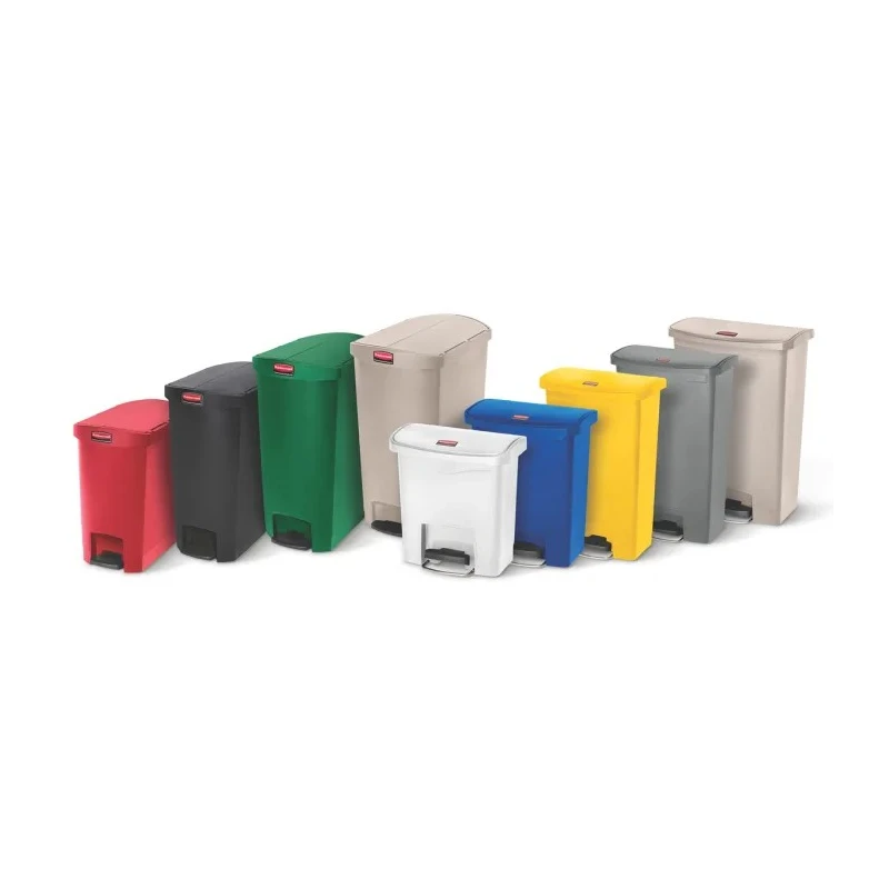Rubbermaid Commercial Products Slim Jim 68L Beige Pedal Polyethylene Waste Bin 1883460