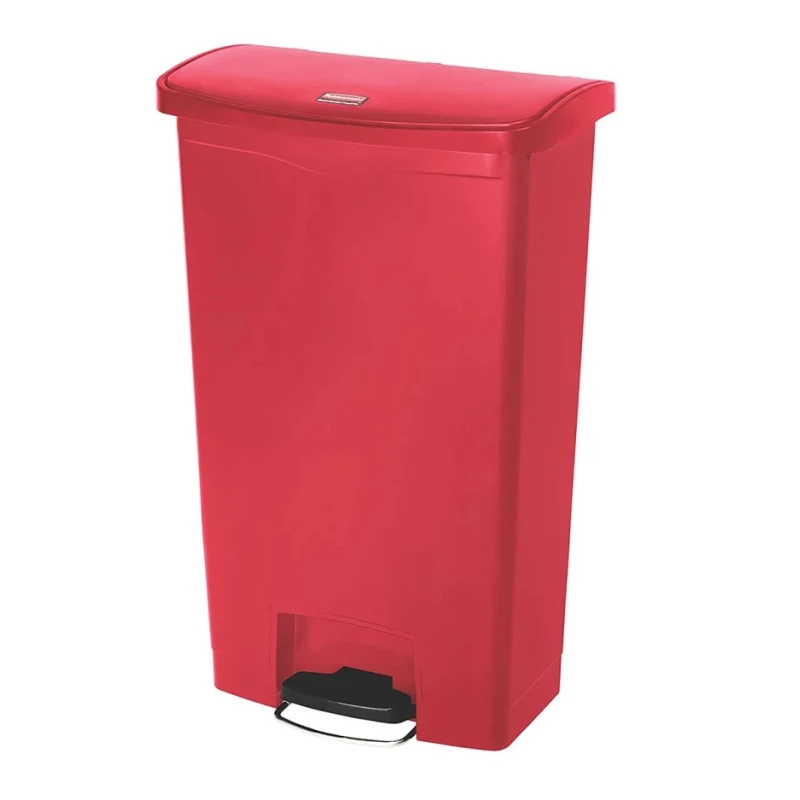 Rubbermaid Commercial Products Slim Jim 68L Red Pedal Polyethylene Waste Bin 1883568