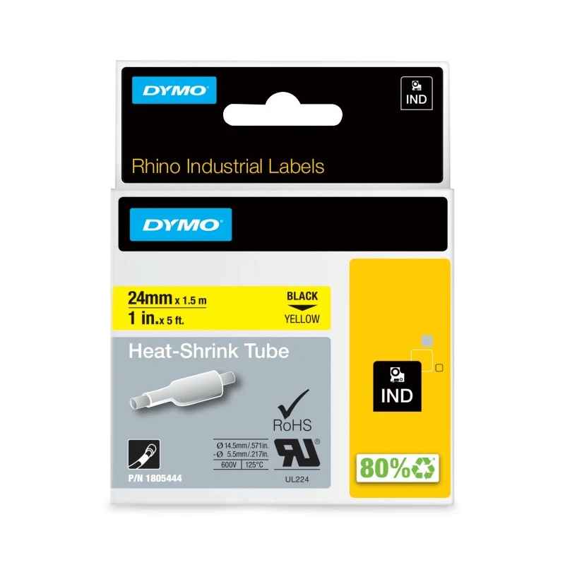 Dymo Black on Yellow Label Printer Tape 24 mm Width 1 m Length 1805444