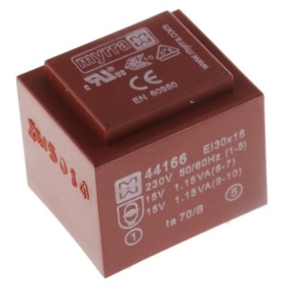 Myrra 15 V AC 2 Output Through Hole PCB Transformer 2.5 VA 44166