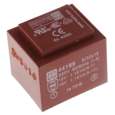 Myrra 15 V AC 2 Output Through Hole PCB Transformer 2.5 VA 44166