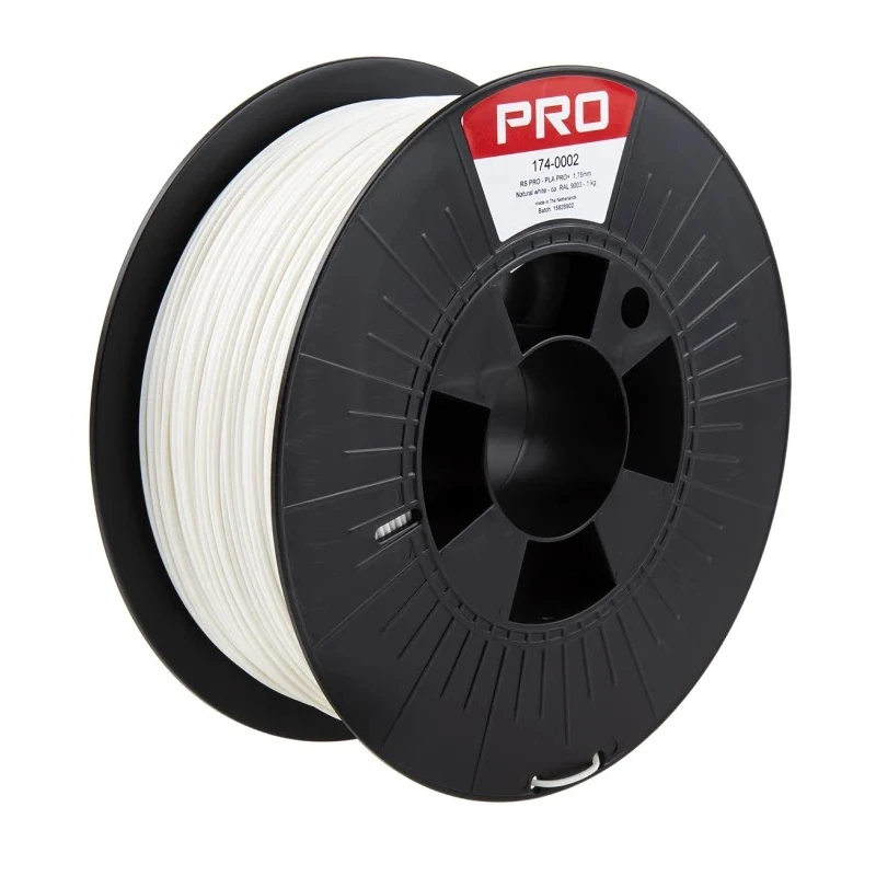 RS PRO 1.75 mm White PLA 3D Printer Filament, 1 kg 174-0002