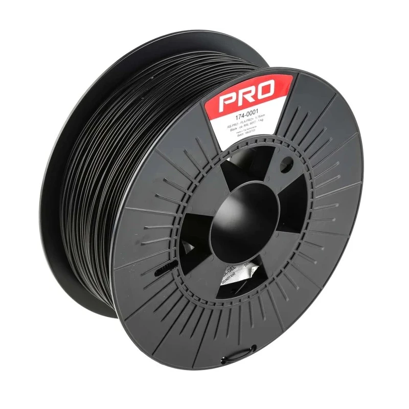 RS PRO 1.75 mm Black PLA 3D Printer Filament 1 kg 230°C Maximum Printing Temperature 205°C Melting Temperature 95°C 174-0001