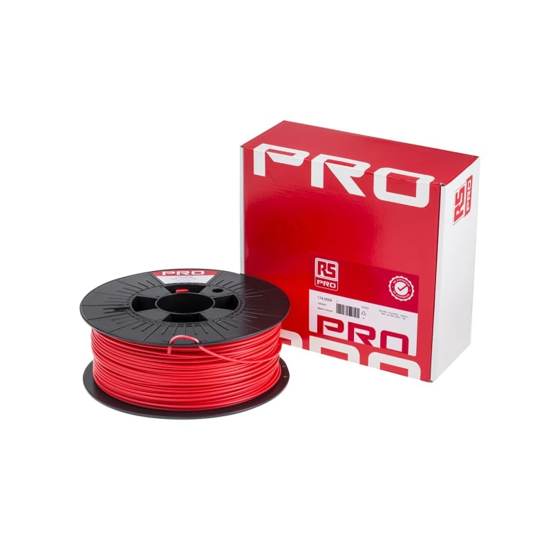 RS PRO 2.85 mm Red PLA 3D Printer Filament, 1 kg, FDM Technology, Max Temperature 230°C 174-0009