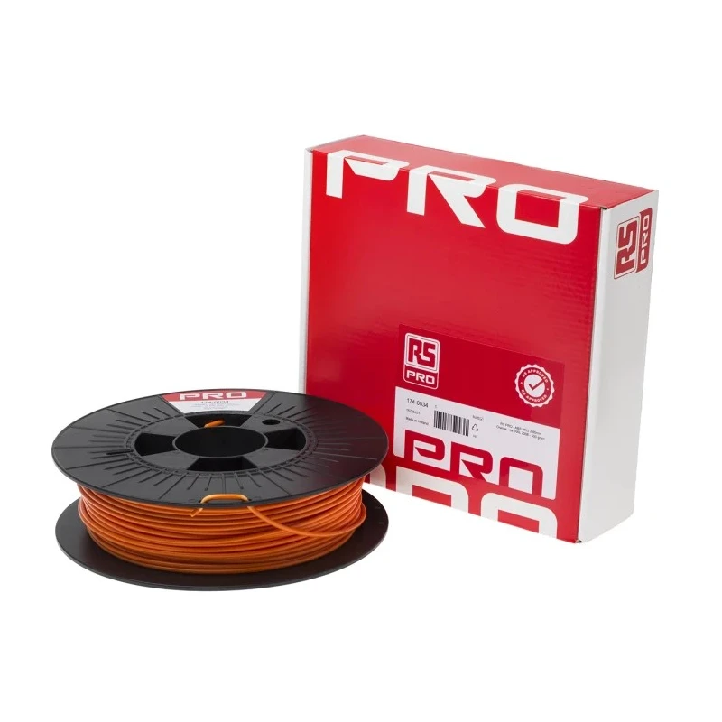 RS PRO 2.85 mm Orange ABS-X 3D Printer Filament 500 g 245°C 174-0034