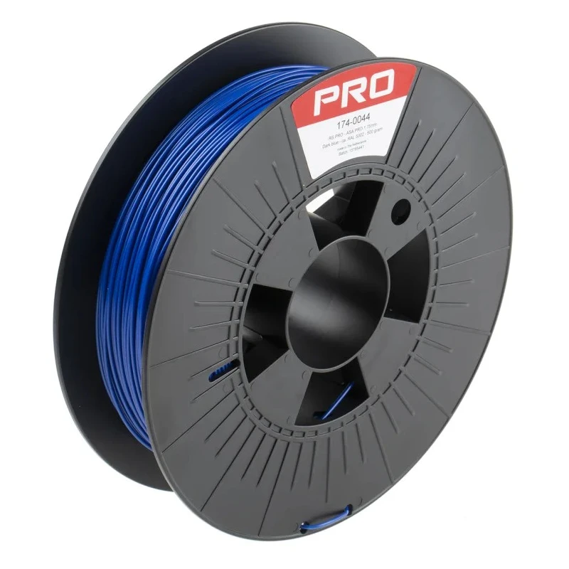 RS PRO Blue ASA 3D Printer Filament 1.75 mm Diameter 500 g 245°C 174-0044