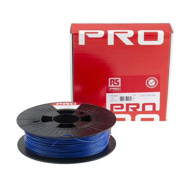 RS PRO Blue ASA 3D Printer Filament 1.75 mm Diameter 500 g 245°C 174-0044