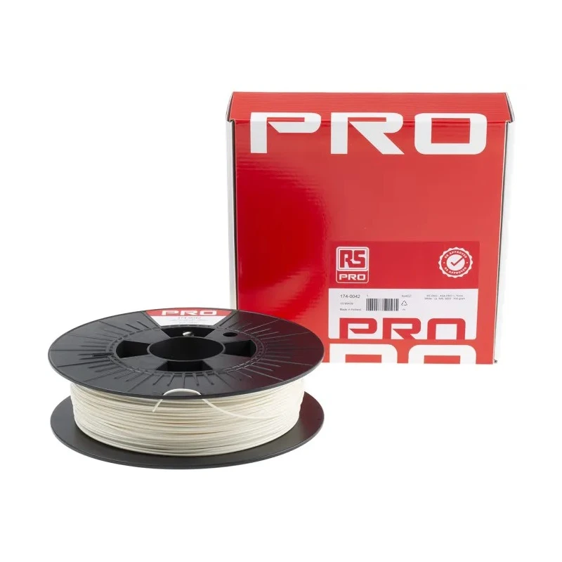 RS PRO 1.75 mm White ASA 3D Printer Filament, 500 g 174-0042