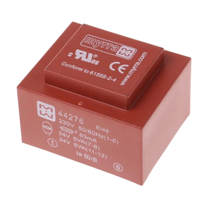 Myrra 24 V ac 2 Output PCB Transformer, EN 60950, UL 94 VO, UL 1585, EN 61558-2-6, CEI 126, CEI 85 30 VA 44276