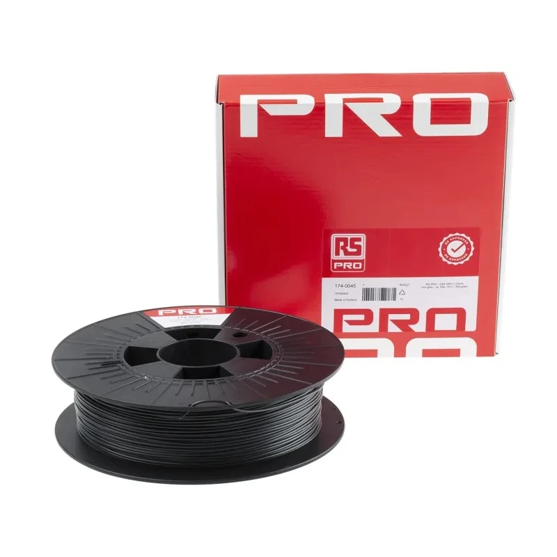 RS PRO 1.75 mm Grey ASA Industrial-Grade 3D Printer Filament 500 g 174-0045