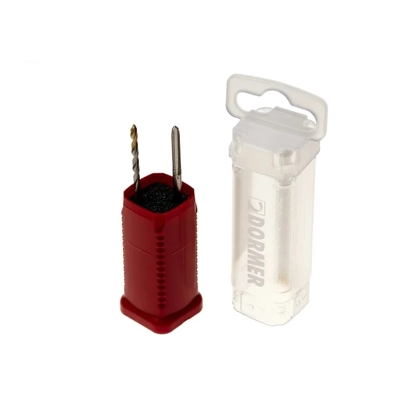 Dormer Tap & Drill Set, M3 Thread, Hand Tap, Straight Flute, HSS Tin Coated, DIN ISO Compliance L000E500M3NO2XA002