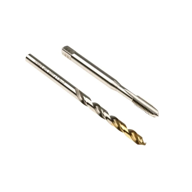 Dormer Tap & Drill Set, M5 Thread, Hand Tap, HSS Tin Coated, Straight Flute, 2 Pieces L000E500M5NO2XA002