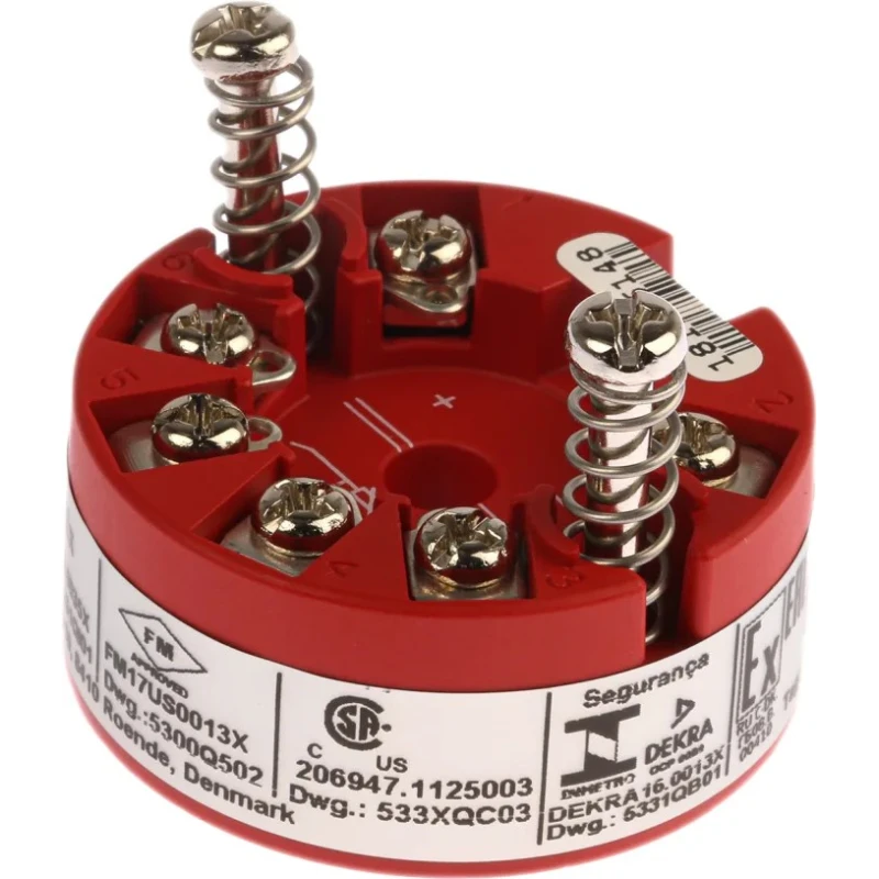 PR Electronics 5300 Series Temperature Transmitter with 4-20mA Current Output, 44mm Diameter, 30V Supply, -40°C to 5331D3B