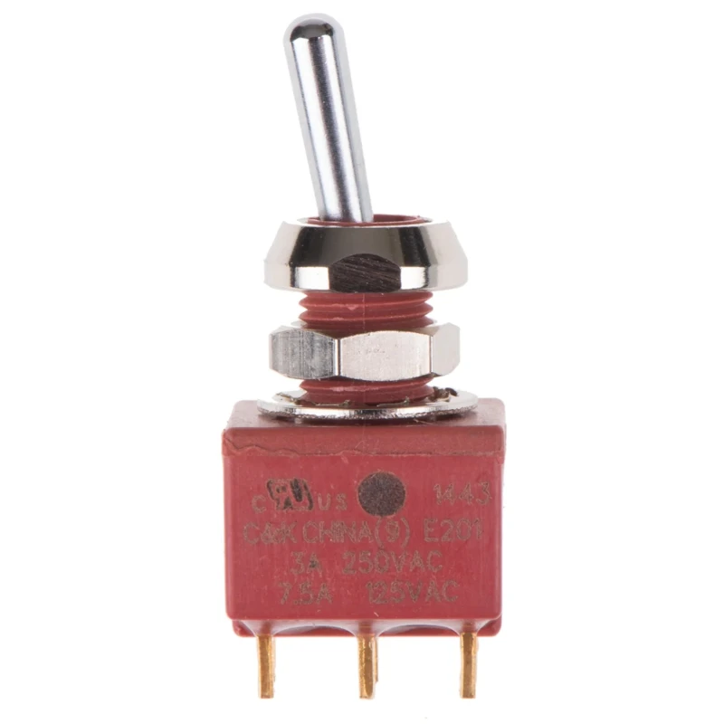 C & K Toggle Switch Panel Mount On-On DPDT, Solder Terminal, 28 V dc, 125 V ac E201SYZQE