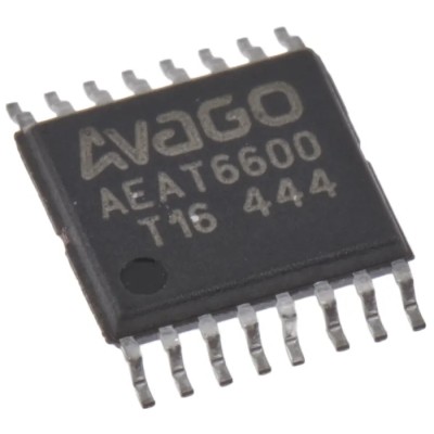 Broadcom 1 Axis Angular Magnetic Encoder Motion Sensor Module 3 V to 5.5 V SSI, PWM, UVW Interface TSSOP-16 AEAT-6600-T16